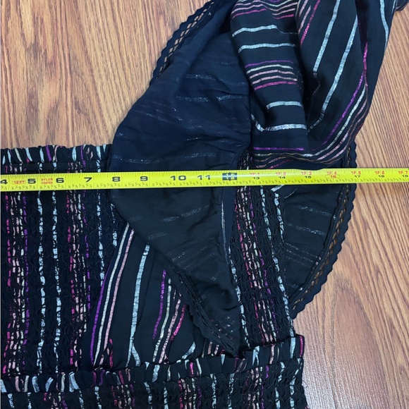 Farm Rio Lurex Stripes Metallic Mini Dress in Black - Picture 9 of 10